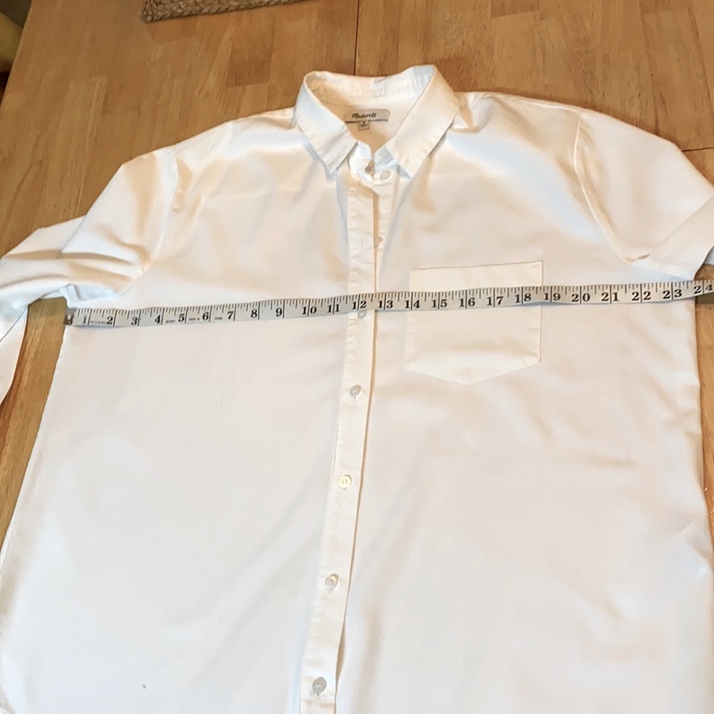 Madewell White Long Sleeve Basic Button Down High… - image 7